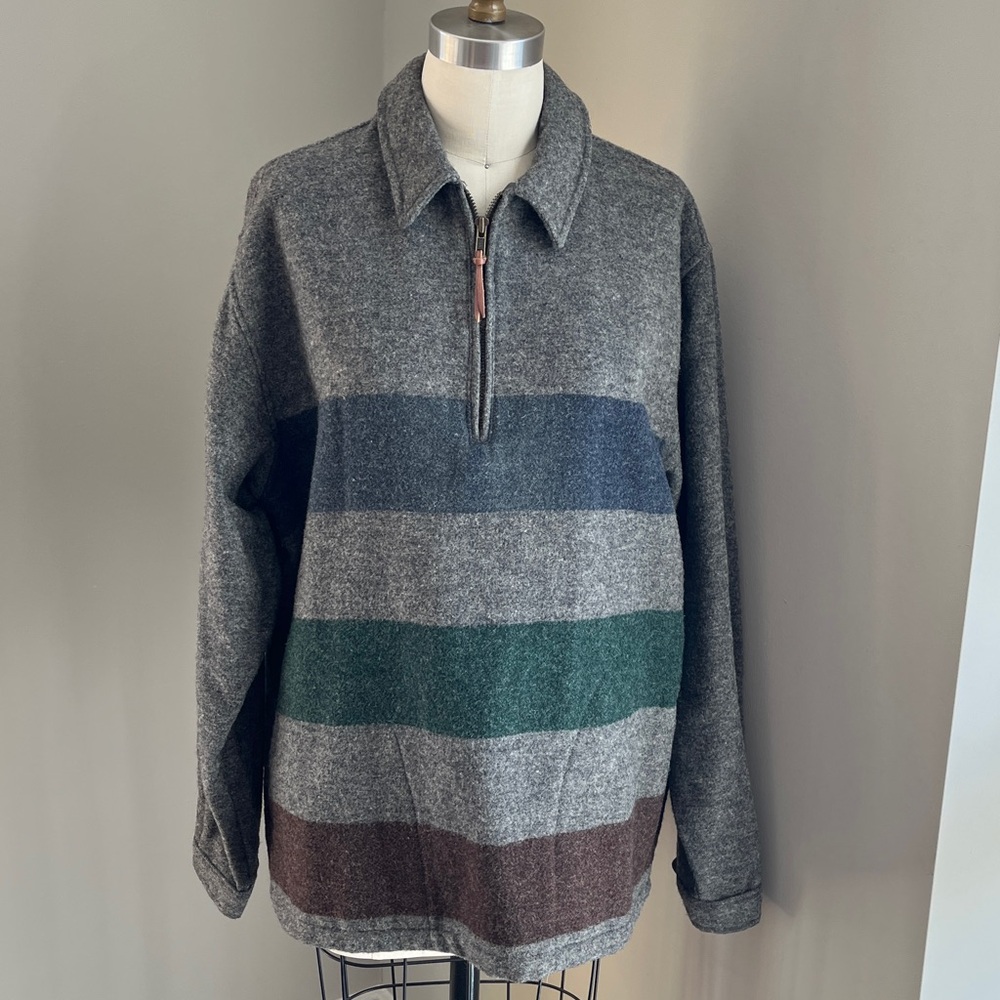 🤑LOWEST PRICE - JCREW Vintage Grey Striped jacket sweater Small RARE Oarsman S